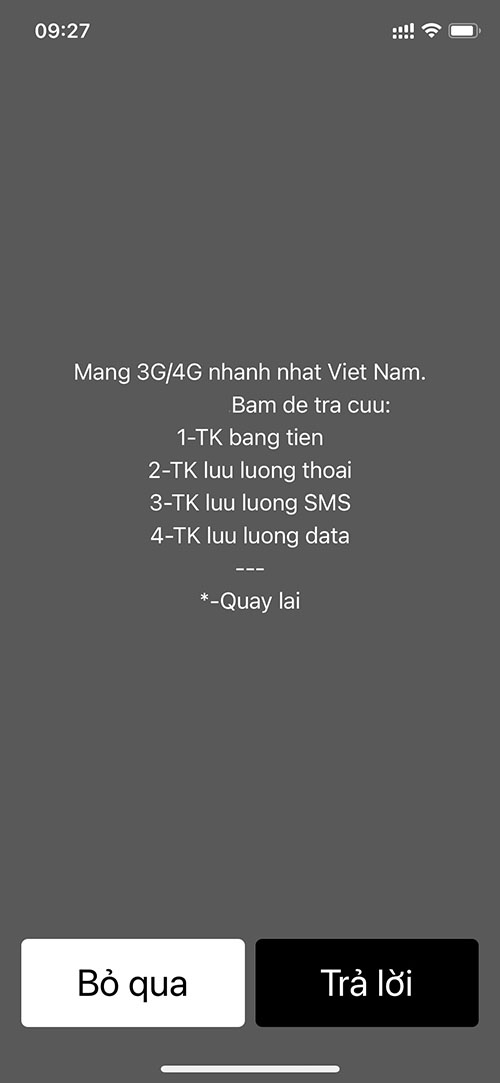 sử dụng thao tác ussd 111